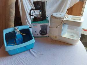 lot 65 image: Holmes Humidifier, Kitchen Selectives Coffee Maker, and Foot Fixer Massager