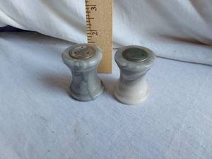 lot 134 image: Marble Salt and Pepper Shaker Set