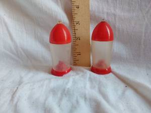 lot 161 image: Rocket-Shaped Salt and Pepper Shakers - Plastic