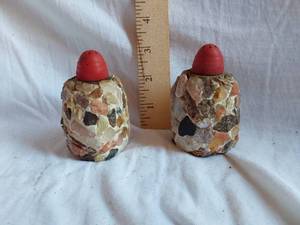 lot 162 image: Stone Covered Salt and Pepper Shaker