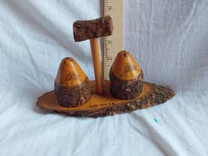 lot 213 image: Black Hills Wooden Souvenir Salt and Pepper Shakers