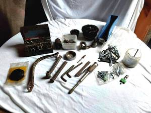 lot 249 image: Kromedge Router Bit Set, Milwaukee Hole Saw, and John Deere Fuel Cap