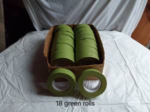 lot 259 image: Green Masking Tape Rolls including 18 Rolls