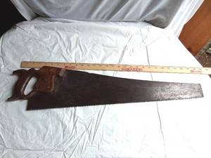 lot 269 image: Antique Disston Hand Saw with Wooden Handle