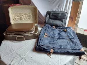 lot 302 image: Vintage Suitcase, Targus Laptop Bag, and Dynamo Garment Bag