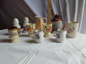 lot 318 image: Vintage Decorative Pottery and Ceramic Items including Avon Bottles, Mug, and Pitcher