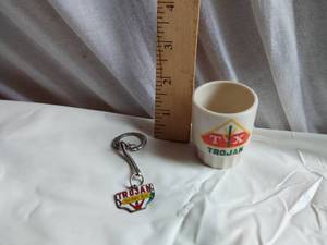 lot 323 image: Trojan Keychain and Cup