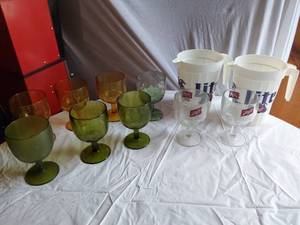 lot 347 image: Miller Lite Pitchers and Schlitz Beer Glasses and Other Goblets