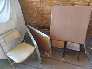 lot 455 image: Samsonite Card Table and Various Chairs