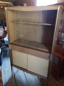 lot 467 image: Display Cabinet with Glass Sliding Doors about 59 tall and 35 wide