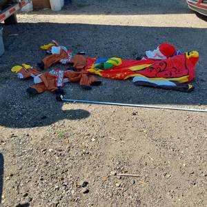 lot 471 image: Inflatable Christmas Decoration with Santa and Reindeer