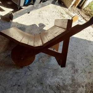 lot 474 image: Wooden Wheelbarrow Planter