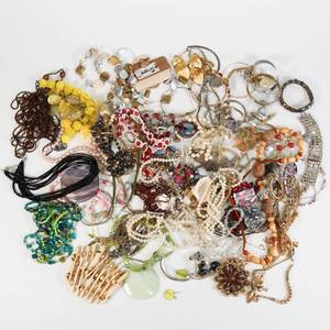 lot 13 image: Large Costume Jewelry Lot - Bracelets, Earrings, Necklaces