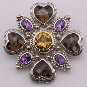 lot 7 image: Judith Ripka 14k Gold & Sterling Silver .925 Pendant