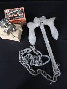 lot 43 image: 5 point NAVY ANCHOR AND VINTAGE REEL