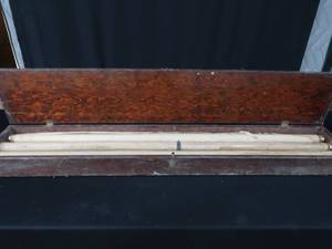 lot 49 image: ANTIQUE  VINTAGE WOODEN SURVEYER MAP BOX W MAPS