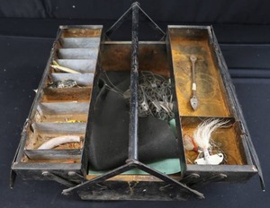 lot 53 image: ANTIQUE TACKLE BOX