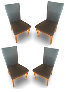 lot 23 image: Calligaris Italian Upholstered Dining Chairs - Set of 4