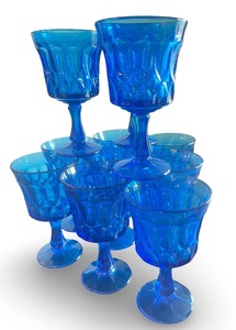 lot 30 image: Noritake Perspective Blue 6.5 Goblets - Set of 11