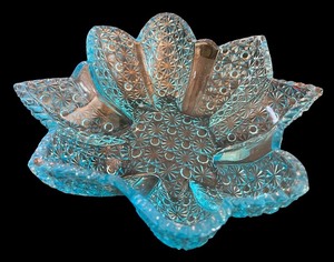 lot 60 image: LG Wright Star Daisy Button EAPG Glass Bowl Trinket Dish