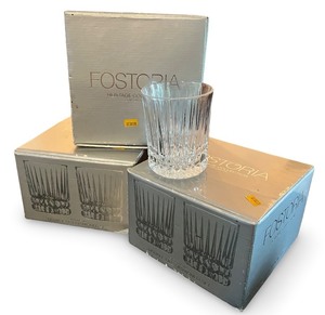 lot 65 image: Fostoria Heritage Collection Lead Crystal Double Old Fashioned Glasses - 3 Sets of 4
