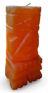 lot 135 image: Vintage Handcrafted Orange Tiki Candle