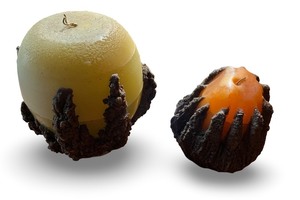 lot 139 image: Pair of Vintage Hand Crafted Sand Casted Decorative Candles