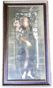 lot 4 image: Vintage Hope Burne-Jones Lithograph Print Framed Under Glass