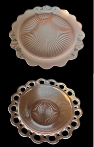 lot 111 image: Pink Depression Glass Bowl & Platter