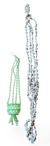 lot 132 image: Pair of Vintage Shell and Beaded Hanging Plant Holders