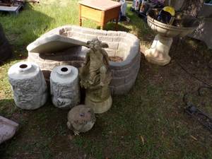 lot 94 image: Garden Lot - Pond, Bird Bath Assortment