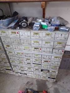 lot 257 image: Whole Stack of Bolt Bins  3-18 drawer  and Content on Top