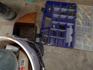 lot 264 image: Bucket- Misc tools, Bolt bin with content