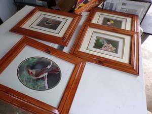 lot 299 image: 4 Bird Prints in Frames