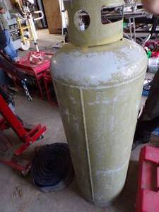 lot 335 image: Propane Tank 100# and Collapsible Hose