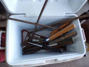 lot 410 image: Cooler full of misc. Tool