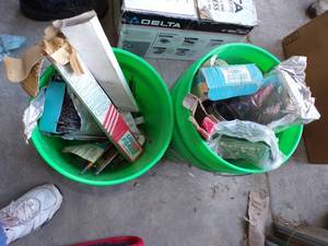 lot 424 image: 2 Green Buckets of Welding Stuff