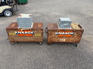 lot 71 image: 2 Knaack job master 42 gang boxes 42  w x 19  d x 34  t and 42 w x 19  d x 38 t
