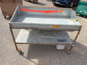 lot 56 image: Metal Drafting table on wheels 60 w x 30  d x 45  t