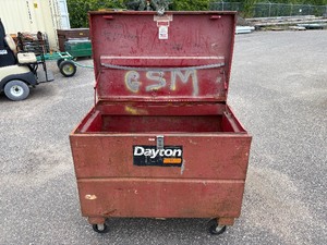 lot 84 image: Red Job Site gang box  chest 48 w x 30 d x 41  t