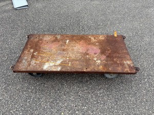lot 74 image: Flat industrial metal dolly 60 l x 30  w x 11t