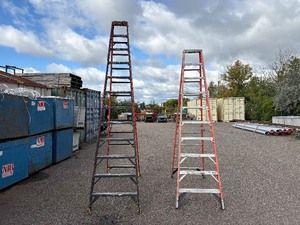 lot 16 image: (2) Werner stepladders 300LB capacity 12  and 10