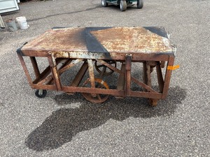 lot 85 image: Vintage Industrial Steel Supply Transport Cart