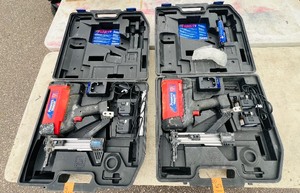 lot 215 image: (2) Powers Trak-it Power Fasteners C3 ST Nail Guns with batteries and chargers Both power up