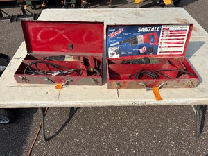 lot 175 image: 2 Milwaukee Heavy-Duty Sawzall in case. Both power up