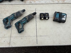 lot 212 image: (2) Makita rotary hammer drills XRH04 and BHR241 with (2) 18V 3.0AH batteries & a DC18RC charger