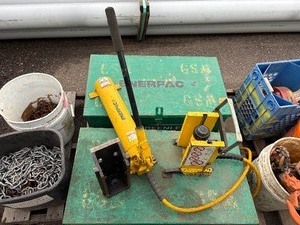lot 47 image: Enerpac hydraulic piston pump in a Greenlee storage box