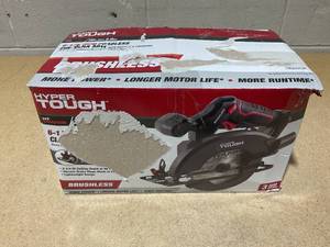 lot 240 image: Hyper Tough 20V 6.5in. Brushless Circular saw, with 2.0Ah Battery Pack and Standard Charger