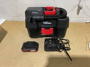lot 138 image: Hyper Tough 1.5 Gallon Wet Dry Vac, 20V Max, Brushless Motor, Cordless, Battery and Charger Included