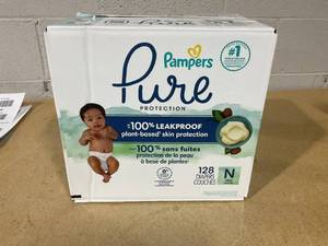 lot 301 image: Pampers Pure Baby Diapers, Size 0 ( 10 lbs ) Up to 100% Leakproof, 128 Count